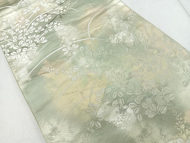 平和屋着物◎六通柄袋帯 萩文 金銀糸 正絹 逸品 CAAR1990nb