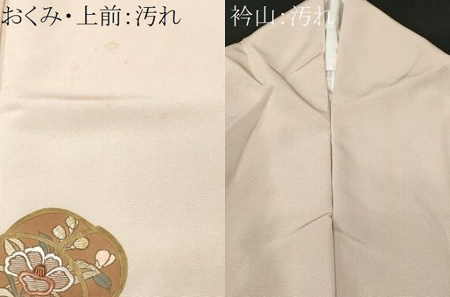 平和屋着物■上質な紬 刺繍 吹き寄せ花文 金彩 正絹 逸品 CAAR4594ev