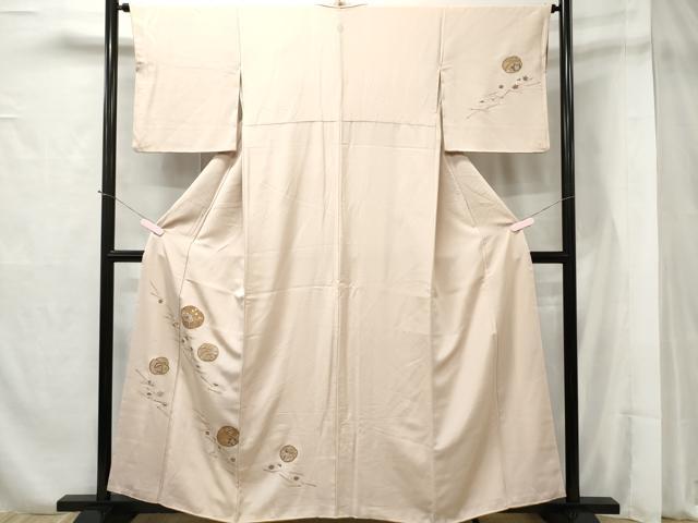 平和屋着物■上質な紬 刺繍 吹き寄せ花文 金彩 正絹 逸品 CAAR4594ev