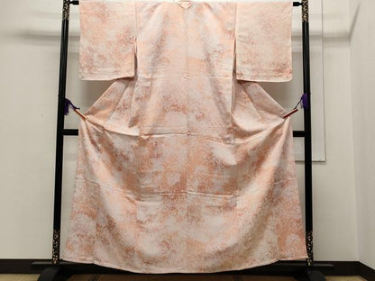 平和屋着物▽上質な小紋 単衣 霞文 正絹 逸品 CAAR4841ut