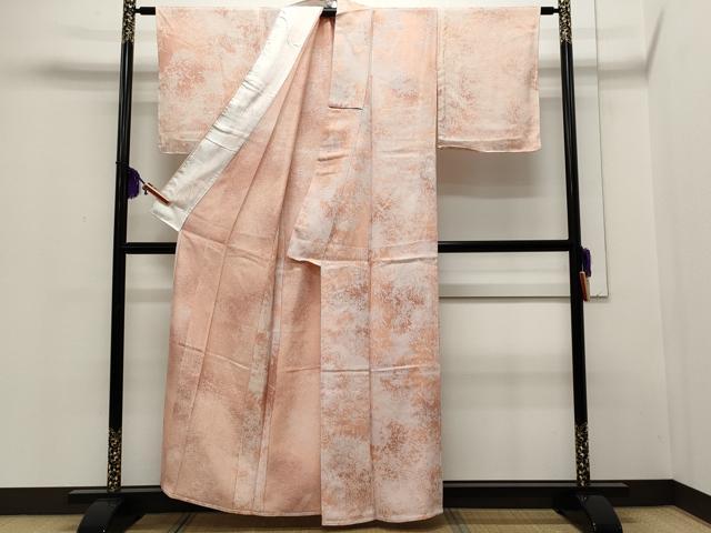 平和屋着物▽上質な小紋 単衣 霞文 正絹 逸品 CAAR4841ut