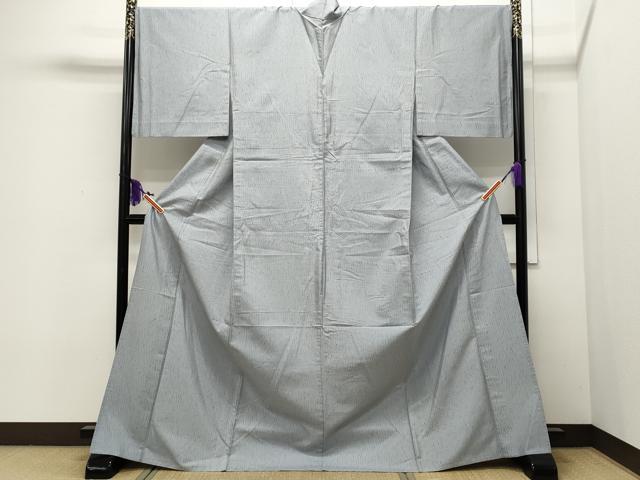 平和屋着物▽上質な紬 単衣 杢目文 正絹 逸品 CAAR4903ut