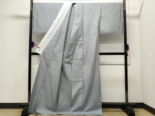 平和屋着物▽上質な紬 単衣 杢目文 正絹 逸品 CAAR4903ut