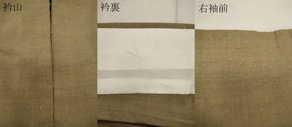 平和屋着物▽上質な紬 単衣 色無地 空五倍子色 正絹 逸品 CAAR4904ut