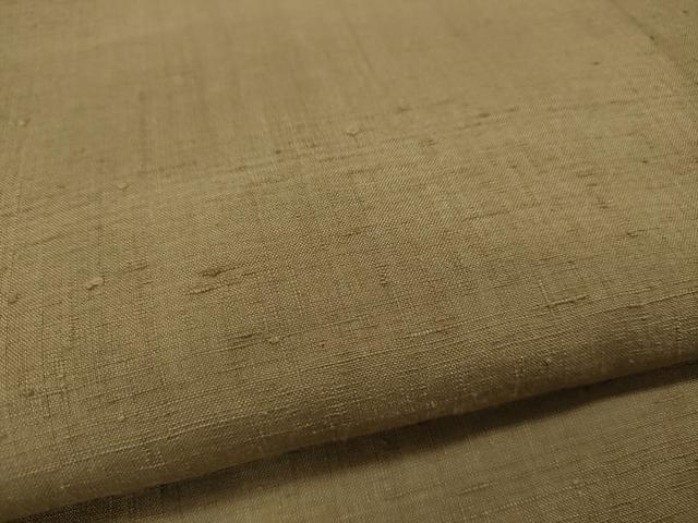 平和屋着物▽上質な紬 単衣 色無地 空五倍子色 正絹 逸品 CAAR4904ut