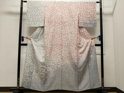 平和屋着物▽訪問着 単衣 作家物 草花文 金彩 正絹 逸品 CAAR4905ut