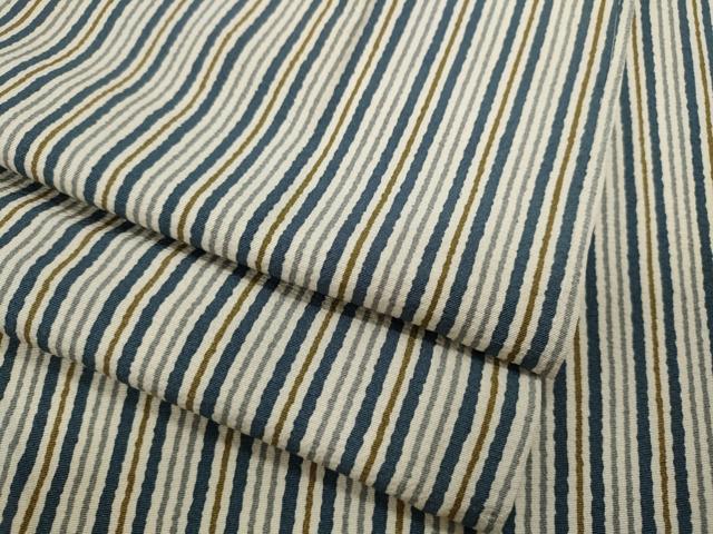 平和屋着物▽上質な小紋　単衣　縞　正絹　逸品　未使用　CAAR4909ut