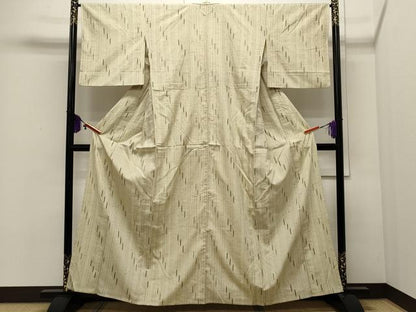 平和屋着物▽ぜんまい紬 単衣 吉祥間道 正絹 逸品 CAAR4912ut