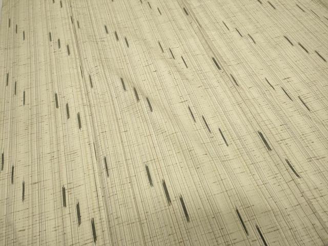 平和屋着物▽ぜんまい紬 単衣 吉祥間道 正絹 逸品 CAAR4912ut
