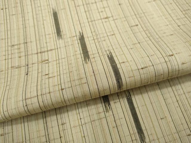 平和屋着物▽ぜんまい紬 単衣 吉祥間道 正絹 逸品 CAAR4912ut