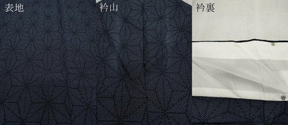 平和屋着物▽本塩沢 単衣 麻の葉文様 正絹 逸品 CAAR4958ut