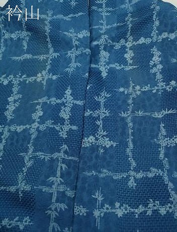 平和屋着物▽十代目 歌舞伎役者 坂東三津五郎 小紋 単衣 草花格子柄 正絹 逸品 CAAR5002ut
