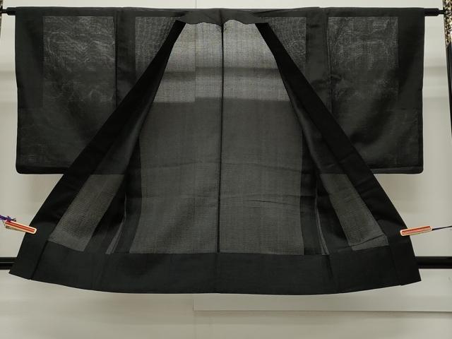平和屋着物▽男性　羽織　スリーシーズン　春夏秋　塵除け　絽縮緬　蝋色　正絹　逸品　CAAR5093ut