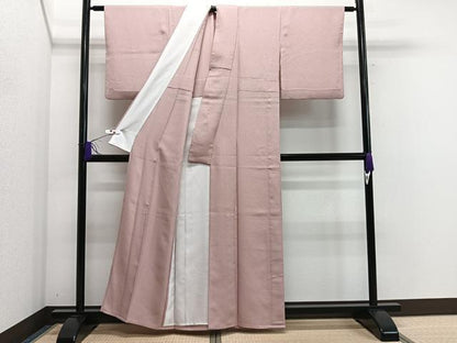 平和屋着物▽色無地 単衣 薄柿色 洗える着物 CAAR5997xi