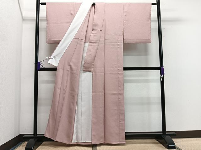 平和屋着物▽色無地 単衣 薄柿色 洗える着物 CAAR5997xi