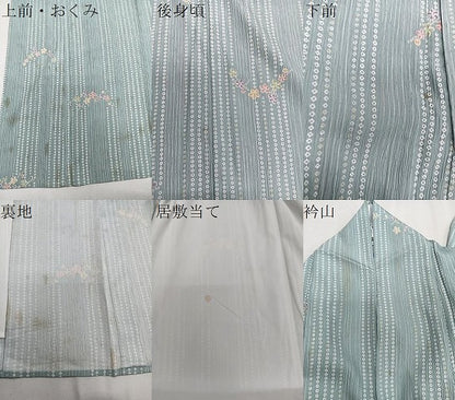 平和屋着物▽小紋 単衣 枝花文 洗える着物 CAAR5999xi