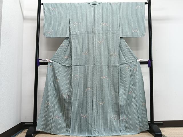 平和屋着物▽小紋 単衣 枝花文 洗える着物 CAAR5999xi