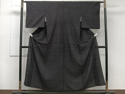 平和屋着物▽お召　単衣　抽象文　正絹　逸品　CAAR6227kb