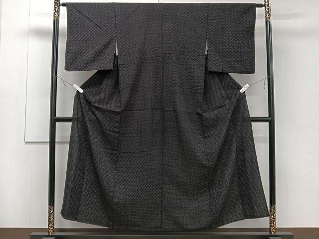 平和屋着物▽お召　単衣　抽象文　正絹　逸品　CAAR6227kb