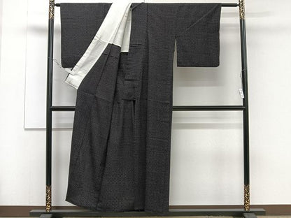 平和屋着物▽お召　単衣　抽象文　正絹　逸品　CAAR6227kb