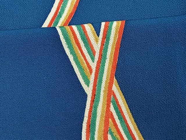 平和屋着物▽上質な小紋　単衣　流線文　鬼しぼ縮緬　正絹　逸品　CAAR6230kb