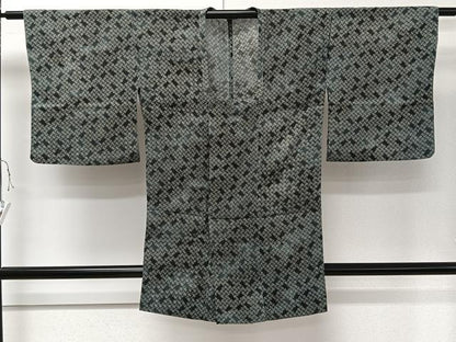 平和屋着物▽道行コート スリーシーズン 春夏秋 塵除け 絽 縮緬 幾何学文様 三越扱い 正絹 逸品 CAAR6231kb