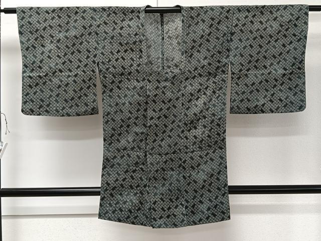 平和屋着物▽道行コート スリーシーズン 春夏秋 塵除け 絽 縮緬 幾何学文様 三越扱い 正絹 逸品 CAAR6231kb