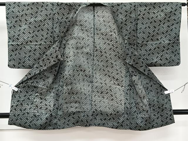 平和屋着物▽道行コート スリーシーズン 春夏秋 塵除け 絽 縮緬 幾何学文様 三越扱い 正絹 逸品 CAAR6231kb