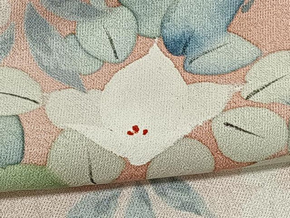 平和屋着物▽上質な小紋 単衣 手描き 枝花文 正絹 逸品 CAAR6236kb