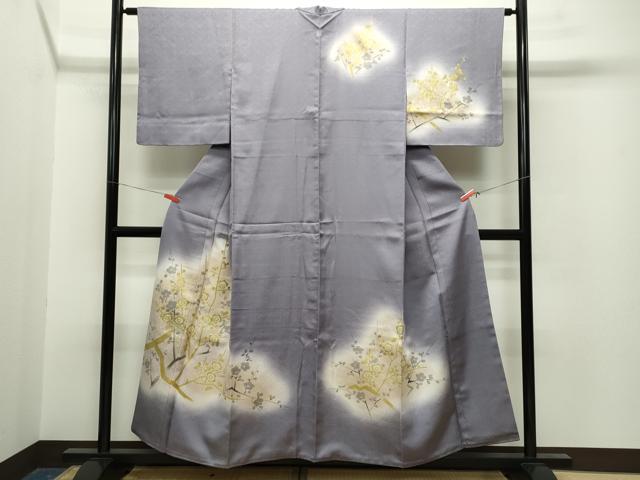 【訪問着】 梅・暈し染め・金彩・正絹❣️ 逸品✨No.1151 平和屋着物□訪問着 手描き 枝梅文 暈し染め 金彩 正絹 逸品