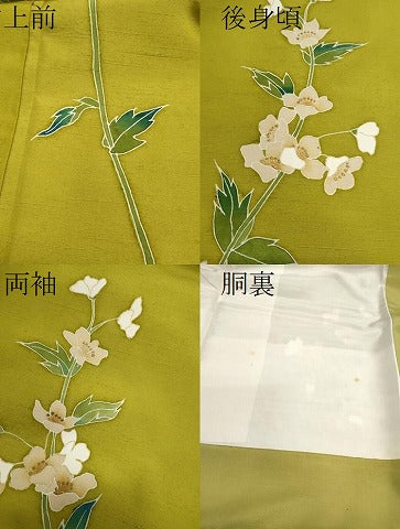 平和屋着物●訪問着 紬地 枝花文 金彩 正絹 逸品 CAAR6471ze