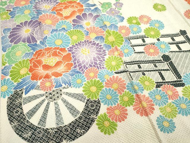 平和屋着物●名門 藤娘きぬたや・総絞り 振袖 花車文 正絹 逸品 CAAR6478ze