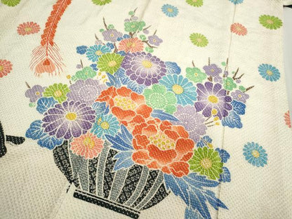 平和屋着物●名門 藤娘きぬたや・総絞り 振袖 花車文 正絹 逸品 CAAR6478ze