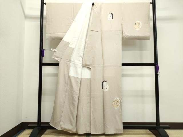 平和屋着物●訪問着 おかめーひょっとこ 正絹 逸品 CAAR6493ze