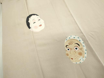 平和屋着物●訪問着 おかめーひょっとこ 正絹 逸品 CAAR6493ze