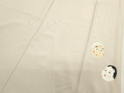 平和屋着物●訪問着 おかめーひょっとこ 正絹 逸品 CAAR6493ze