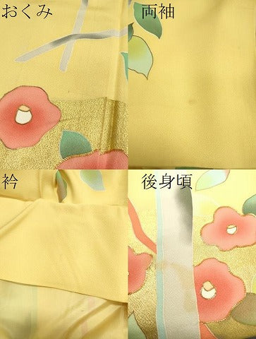 平和屋着物●訪問着 駒刺繍 椿 飛鳥文 金彩 正絹 逸品 CAAR6498ze