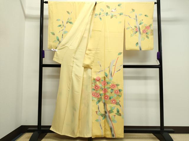 平和屋着物●訪問着 駒刺繍 椿 飛鳥文 金彩 正絹 逸品 CAAR6498ze