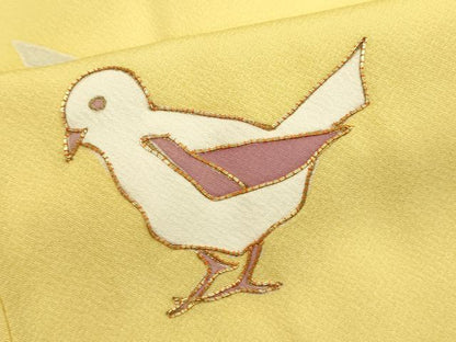 平和屋着物●訪問着 駒刺繍 椿 飛鳥文 金彩 正絹 逸品 CAAR6498ze