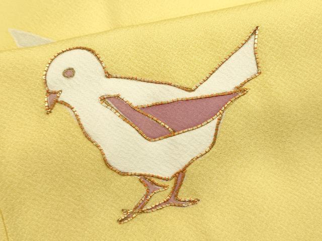 平和屋着物●訪問着 駒刺繍 椿 飛鳥文 金彩 正絹 逸品 CAAR6498ze