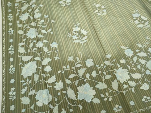 平和屋着物●訪問着　本場大島紬　刺繍　更紗花唐草文　暈し染め　正絹　逸品　CAAR6501ze