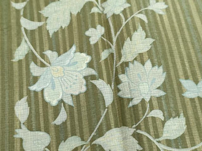 平和屋着物●訪問着　本場大島紬　刺繍　更紗花唐草文　暈し染め　正絹　逸品　CAAR6501ze