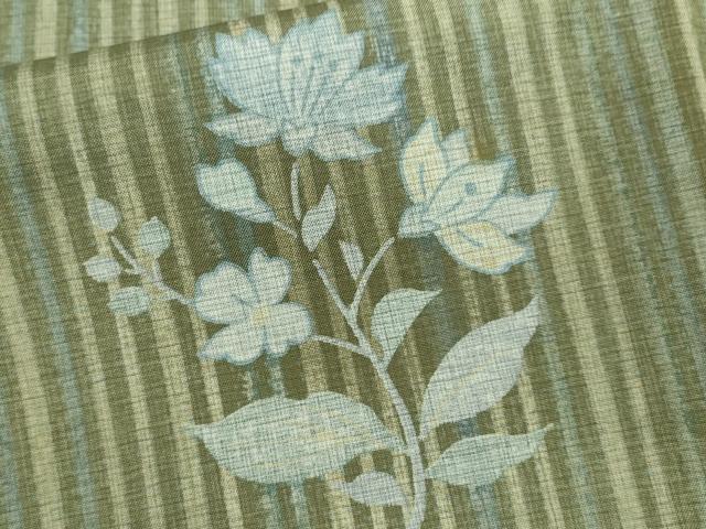 平和屋着物●訪問着　本場大島紬　刺繍　更紗花唐草文　暈し染め　正絹　逸品　CAAR6501ze