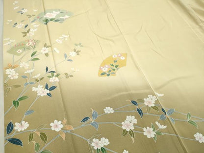 平和屋着物●訪問着 地紙枝花文 暈し染め 正絹 逸品 CAAR6506ze