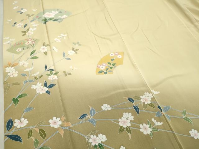平和屋着物●訪問着 地紙枝花文 暈し染め 正絹 逸品 CAAR6506ze