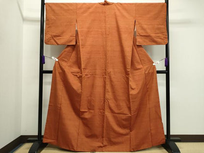 平和屋着物●上質な紬　霞文　胴抜き仕立て　正絹　逸品　CAAR6508ze