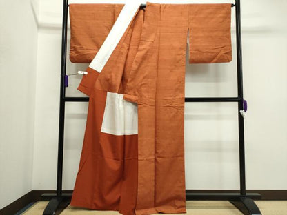 平和屋着物●上質な紬　霞文　胴抜き仕立て　正絹　逸品　CAAR6508ze