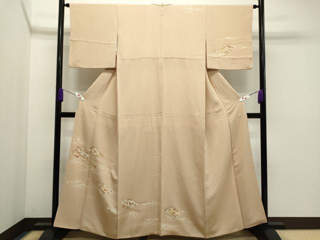 平和屋着物●銀座きしや 訪問着 駒刺繍 吉祥草花文 金彩 正絹 逸品 CAAR6519ze