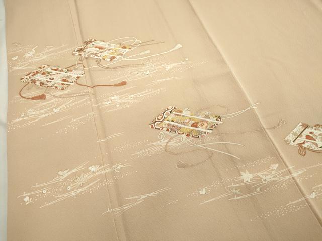 平和屋着物●銀座きしや 訪問着 駒刺繍 吉祥草花文 金彩 正絹 逸品 CAAR6519ze