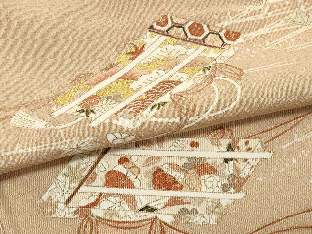平和屋着物●銀座きしや 訪問着 駒刺繍 吉祥草花文 金彩 正絹 逸品 CAAR6519ze